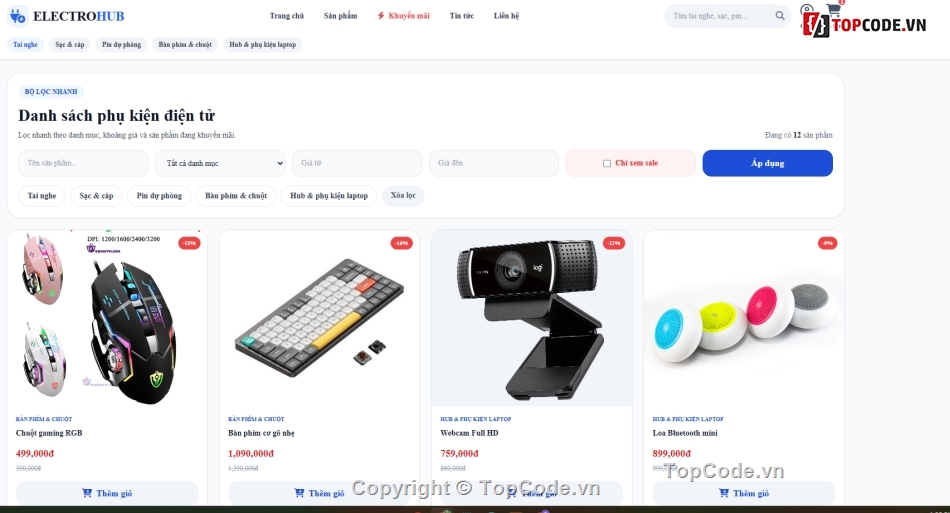 điện tử,phụ kiện,Web bán phụ kiện điện tử